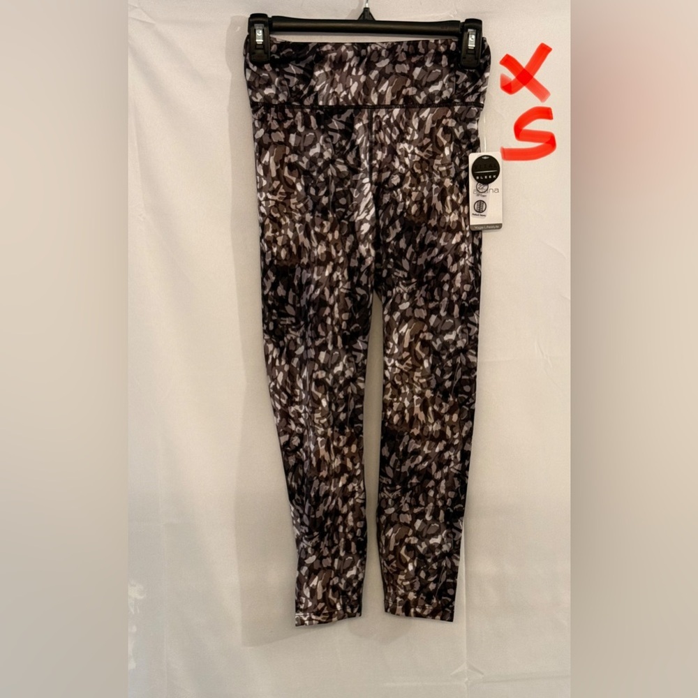 Apana Black and Brown Patterned Leggings